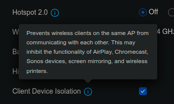 Unifi client isolation