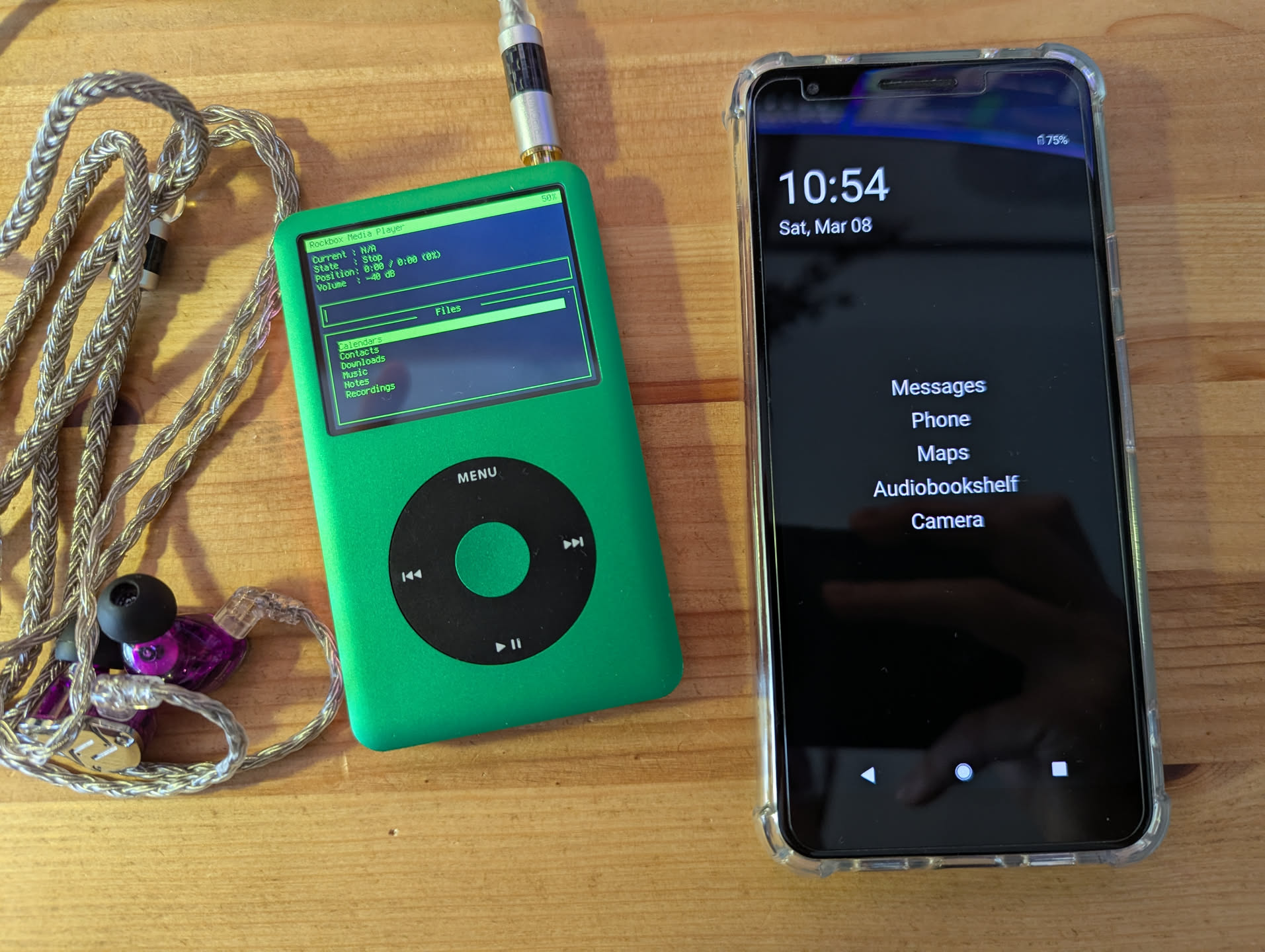 My shiny iPod Classic ugly Pixel 3a